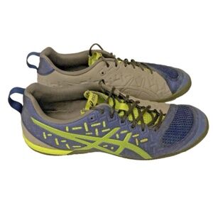 Asics Fortius 2 TR Training Shoes Gel S517Y Blue Gray Lime Green Men's 9